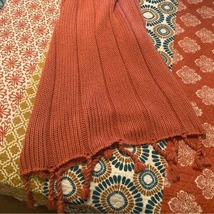 Pottery Barn NWOT Orange Throw